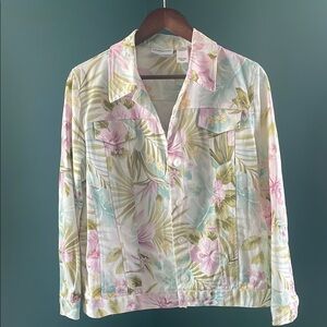 Alfred Dunner Pastel Floral jean jacket